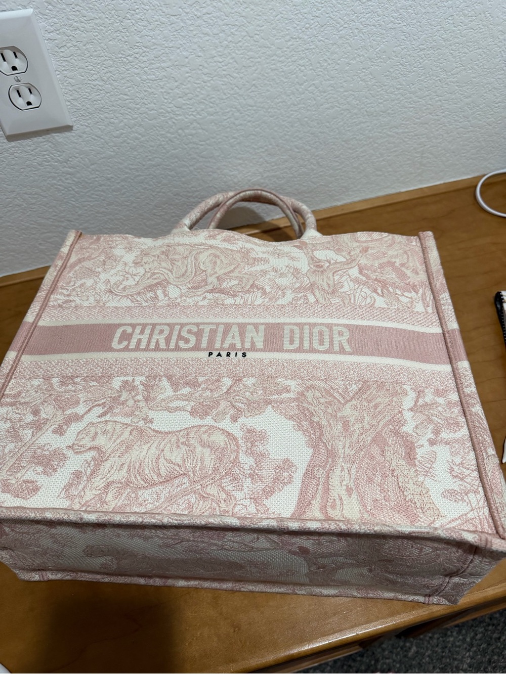 Dior Pink Toile de Jouy Large Book Tote Bag - Picture 14 of 15